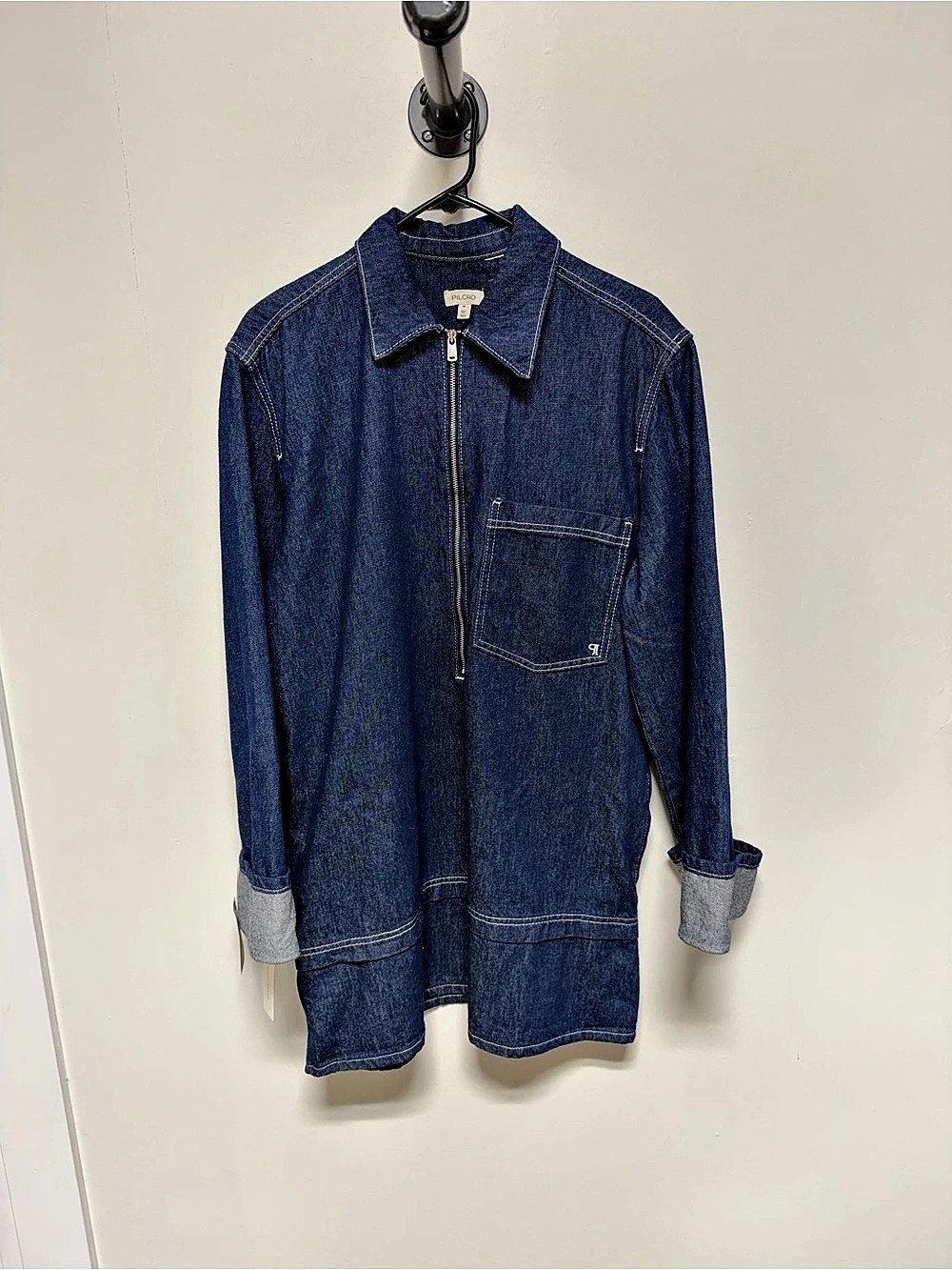 NWT Pilcro Denim Zip Front Shirt Dress Size M Anthropologie